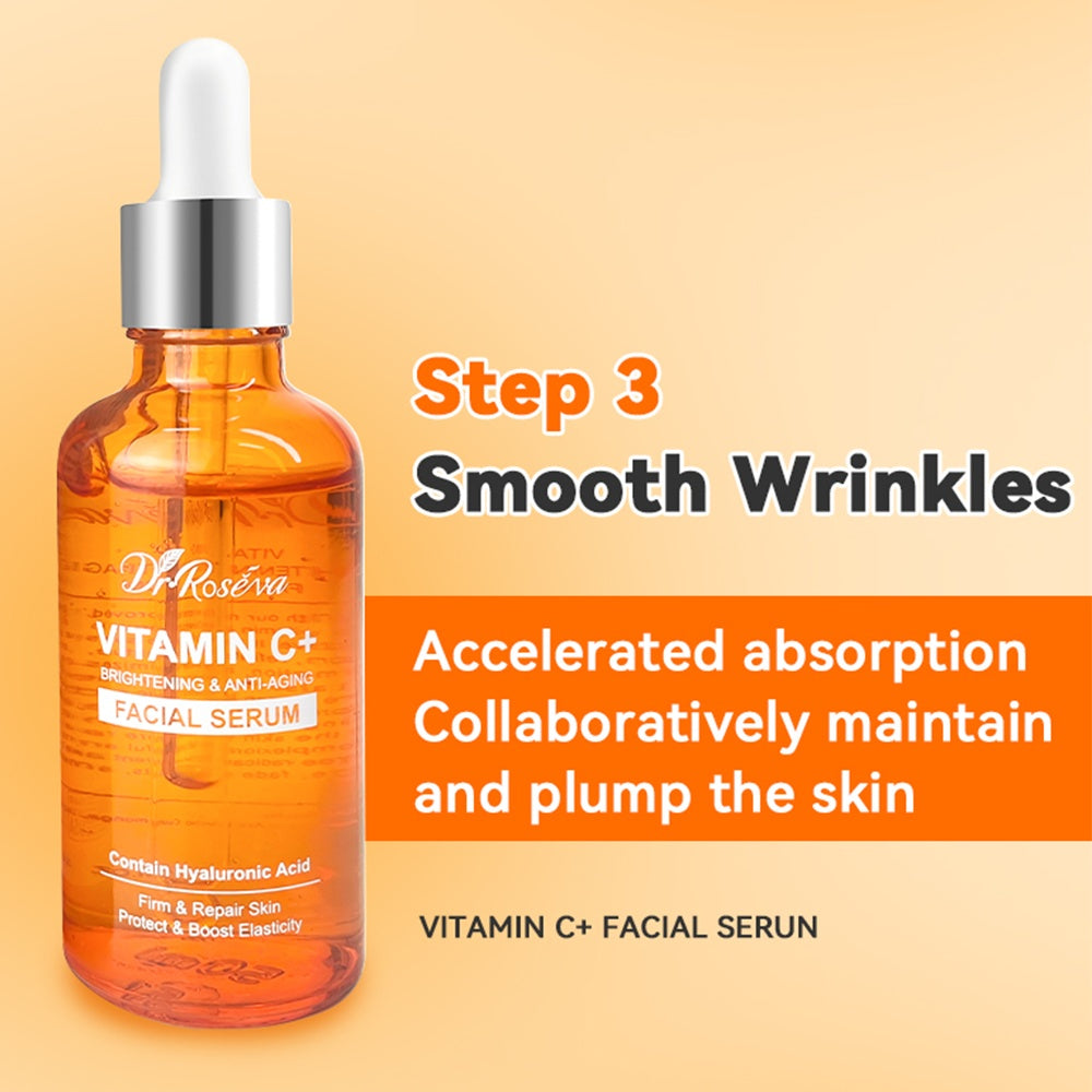 ✨ Kit Routine Complète Dr. ROSEVA – 5 Pièces Anti-Âge Bio à la Vitamine C ✨