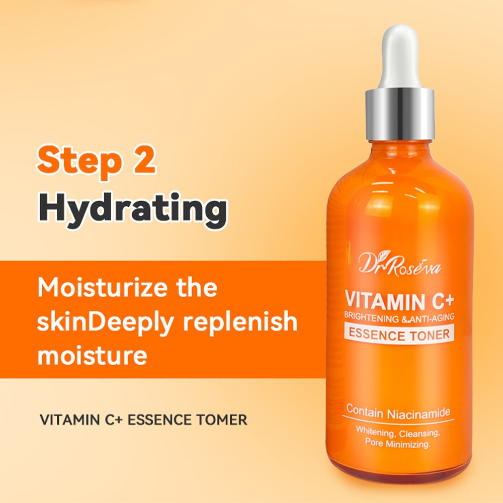 ✨ Kit Routine Complète Dr. ROSEVA – 5 Pièces Anti-Âge Bio à la Vitamine C ✨