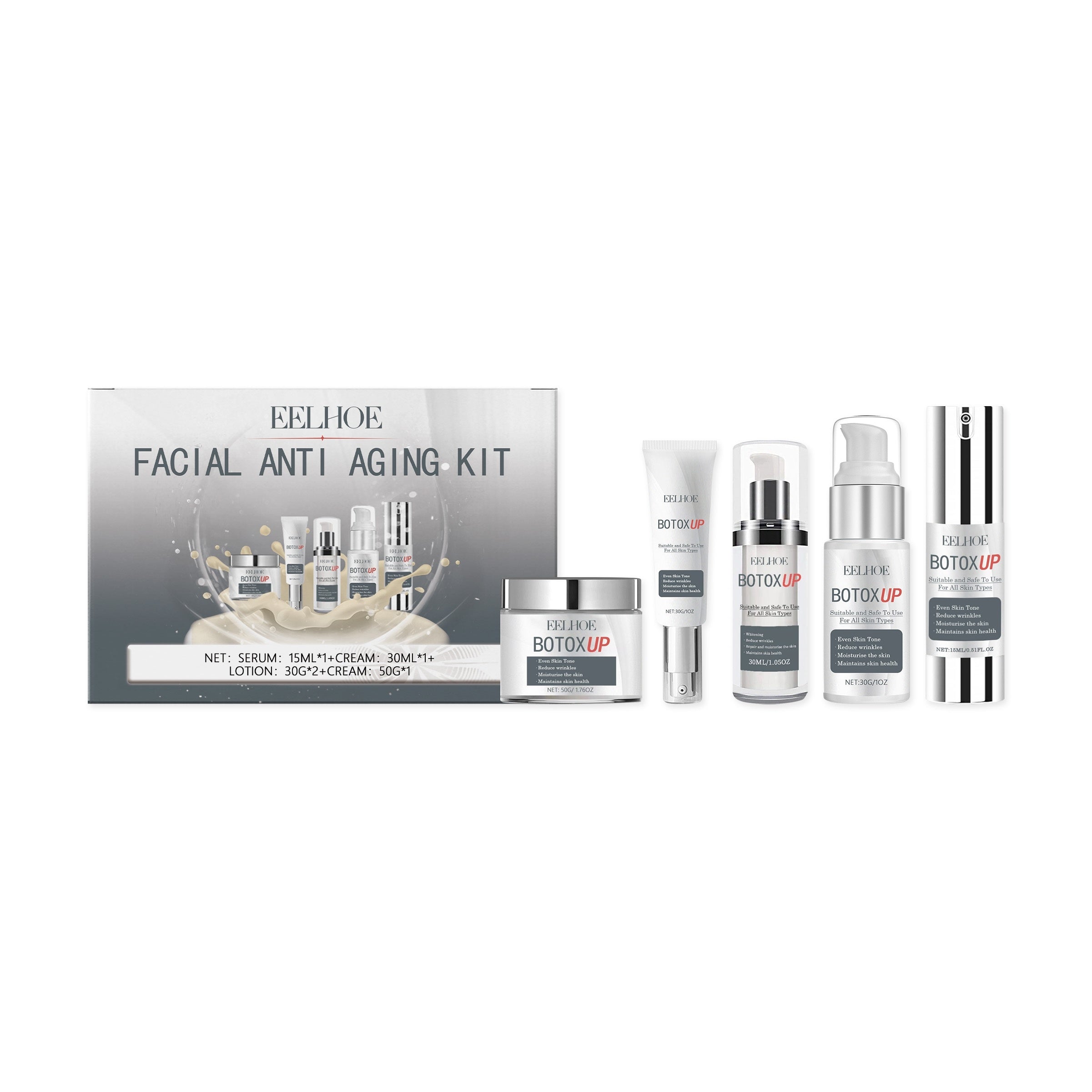 ✨ Kit Routine Complète EELHOE Facial Anti-Aging – 5 Pièces Prestige pour une peau rajeunie et éclatante ✨