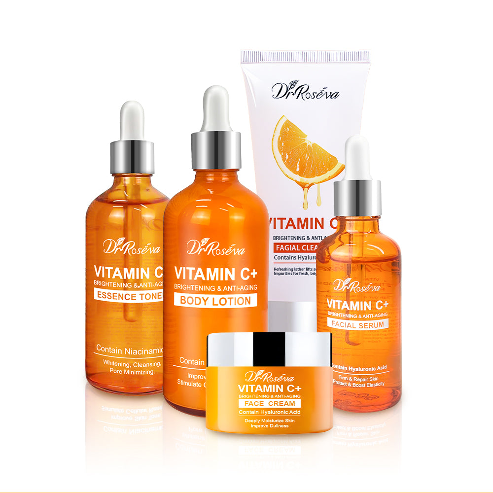 ✨ Kit Routine Complète Dr. ROSEVA – 5 Pièces Anti-Âge Bio à la Vitamine C ✨